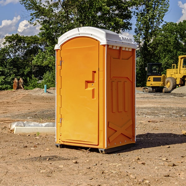 how often are the portable restrooms cleaned and serviced during a rental period in Oakesdale